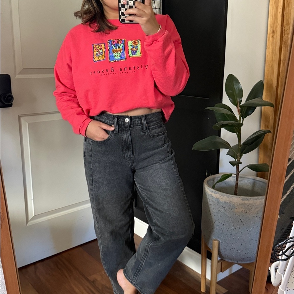 Vintage GCE Cropped Boxy Sweatshirt with fun Prints. OS